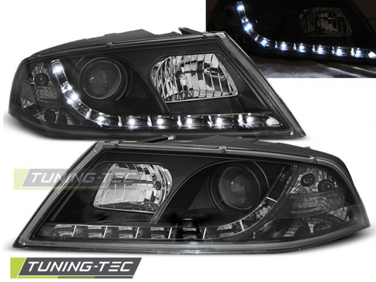 Xenon LED Tagfahrlicht Design Scheinwerfer für Skoda Octavia 2 (1Z) 04-08 schwarz